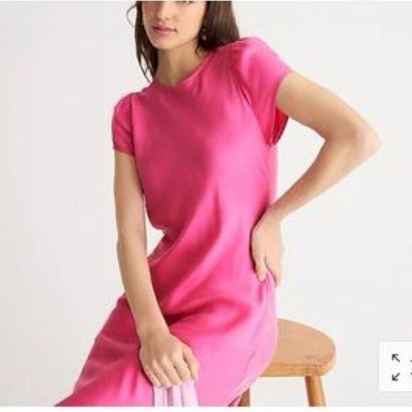 J Crew Cupro Blend Midi T-Shirt Dress NWT - Picture 3 of 11